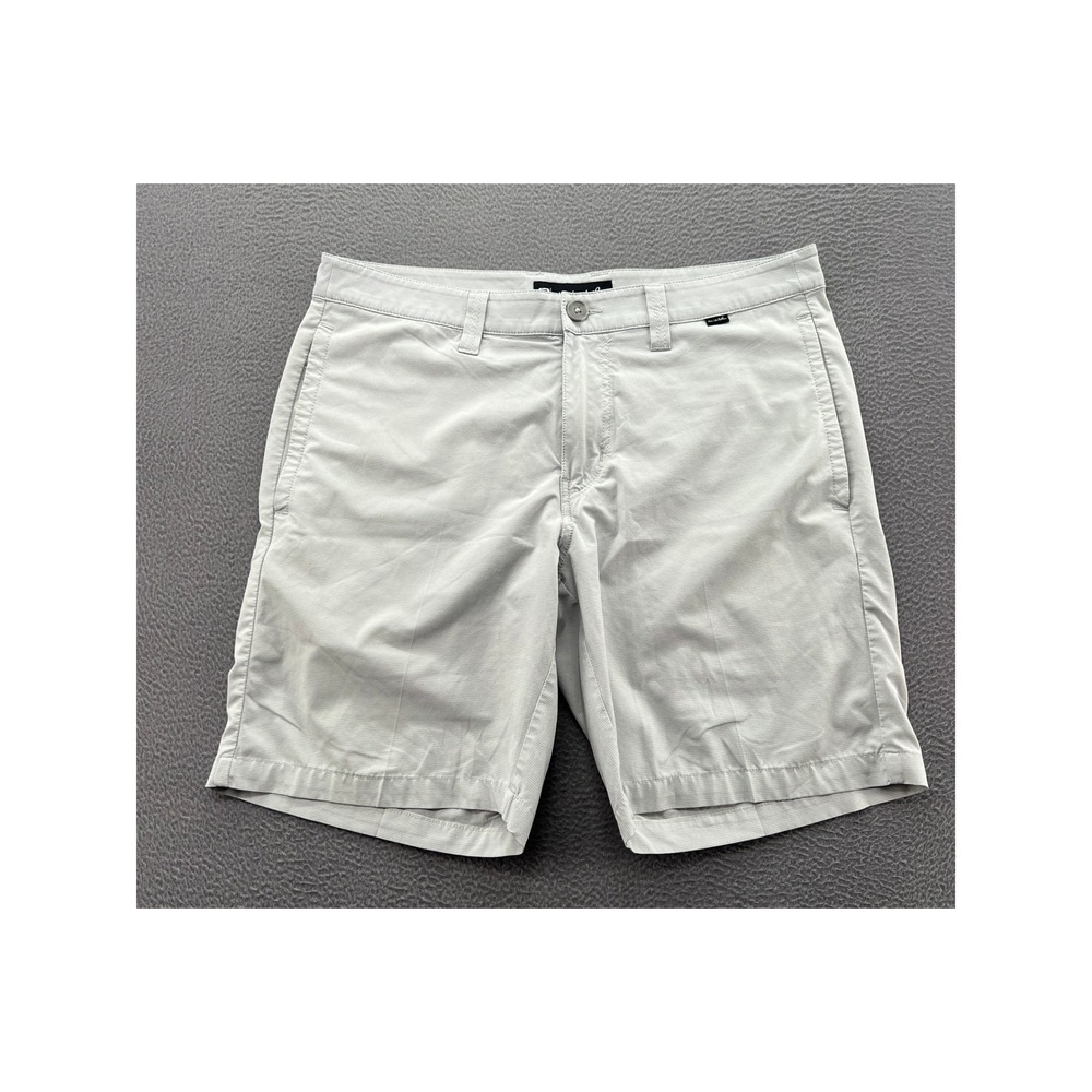 Travis Mathew Shorts Men's Size 32 Grey Micro Stripe Golf Shorts